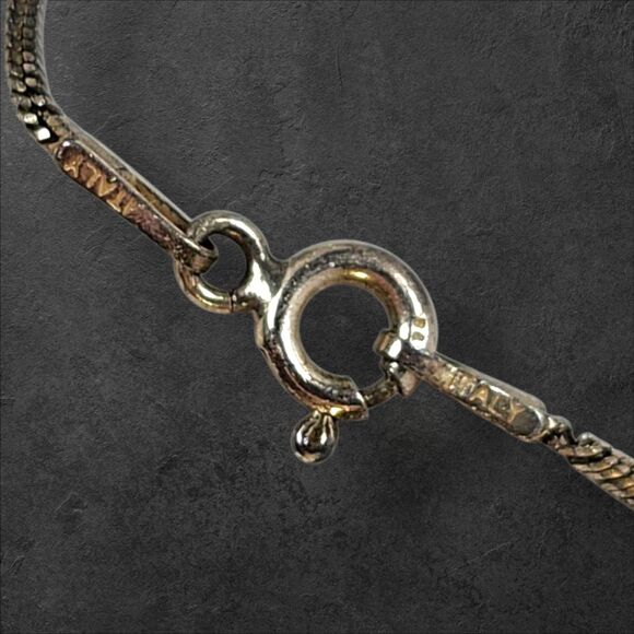 Vintage Sterling Silver Cross Pendant on Italy Snake Chain Necklace 925 Christ - Picture 5 of 7